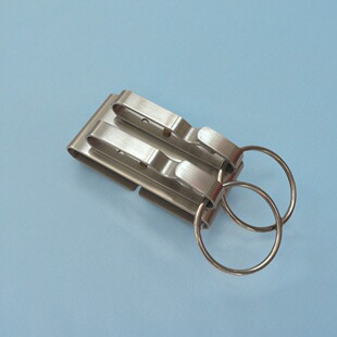 不锈钢手工钥匙扣黄铜纯色长款短款无弹簧双排腰挂男士穿皮带