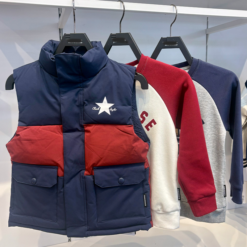 男女童时尚舒适保暖拼色棉马甲