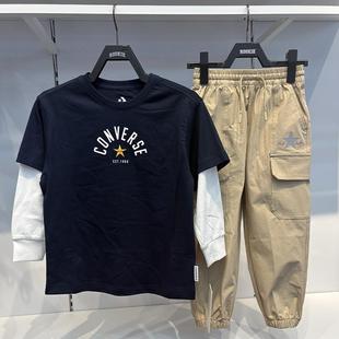 CONVERSE匡威25年春季 高端款 假两件长袖 T恤CV2512320 男女童时尚