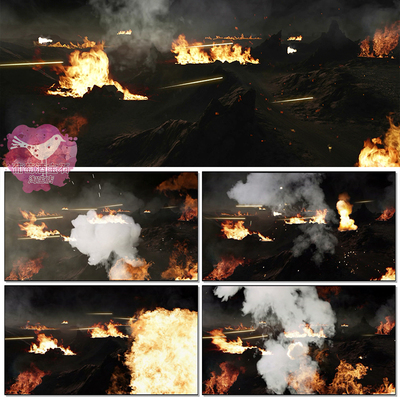 战争6分4秒硝烟战火抗战战场抗战情景剧枪林弹雨枪声led背景视频