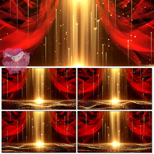 我和我的祖国合唱红绸带祝福颁奖典礼晚会舞台LED屏视频背景素材