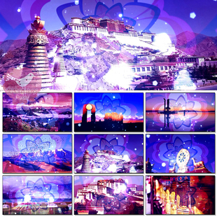 索呀啦歌曲民乐少数民族藏族草原天路舞蹈大屏幕 LED背景视频素材