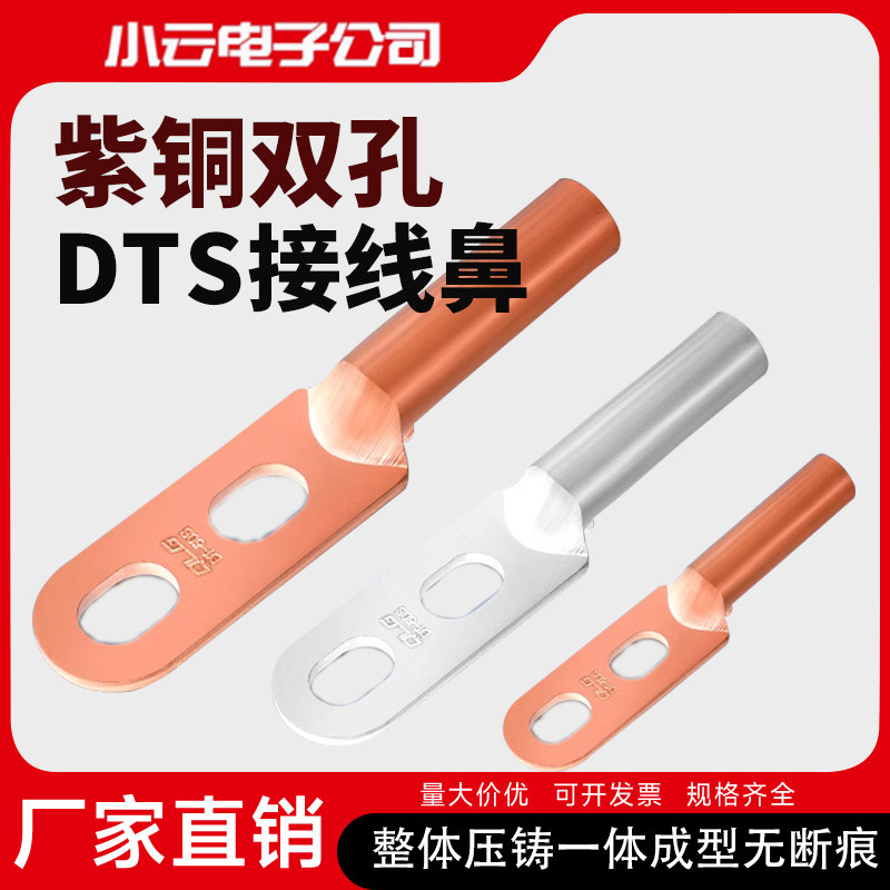双孔铜鼻子DST-16/25/35/50/70-630双眼接线端子电线铜线鼻紫铜线