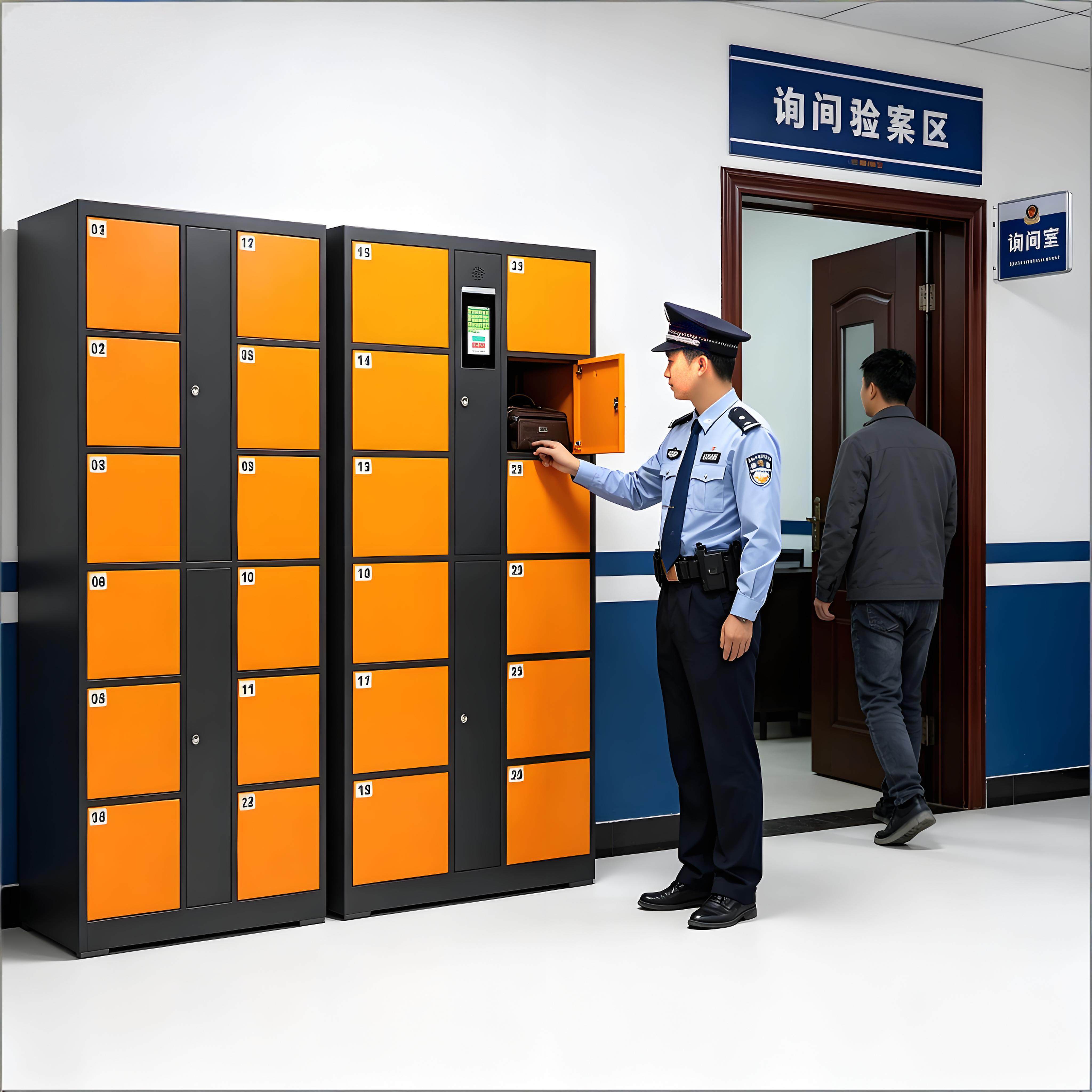 智能电子存包柜派出所审讯办案人脸识别微信扫码防爆存包方便快捷