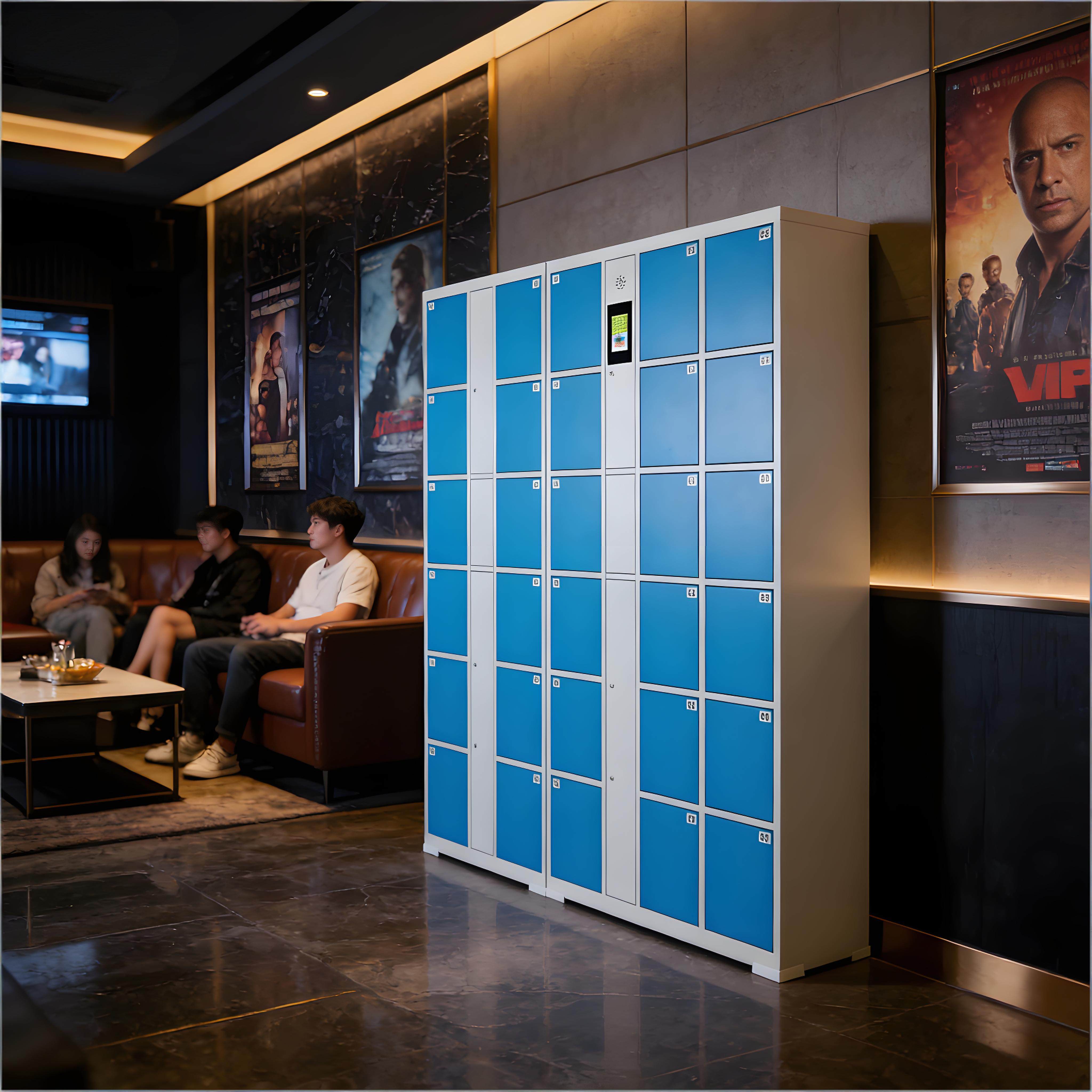影院VIP高端智能储物柜人脸识别微信扫码指纹密码电影院自助存取