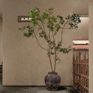 仿真绿植室内黄荆树高端轻奢假树植物落地盆栽侘寂商业景观装饰