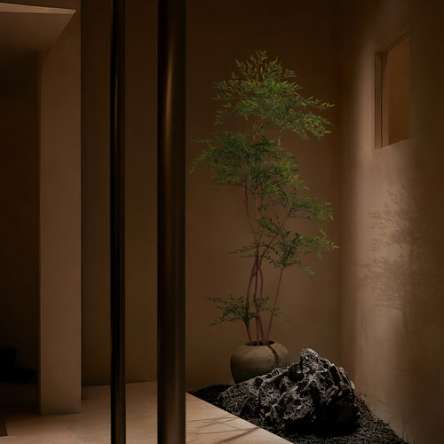 民宿门店仿真南天竹盆栽