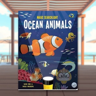 书Susie Ge书 海洋生物Magic Animals英文儿童绘本动物生态环保3 6岁精装 Ocean 魔法探照灯 Searchlight Rae 进口原版 预售