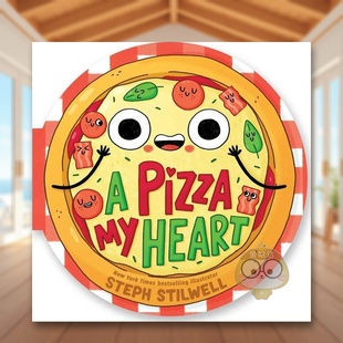 Stilwelllittle books书籍图书正版 披萨心英文儿童趣味进口原版 Pizza 书纸板书A 我 外版 bee HeartStephani 预售