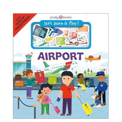 【现货】机场 益智场景互动书 Let's Learn & Play! : Airport英文进口原版儿童趣味图书边玩边学Priddy Books