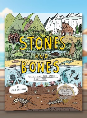 【现货】石头和骨头：化石的故事英文儿童绘本知识百科进口原版外版书精装3-6周岁Stones And Bones Fossils: And The Stories T书