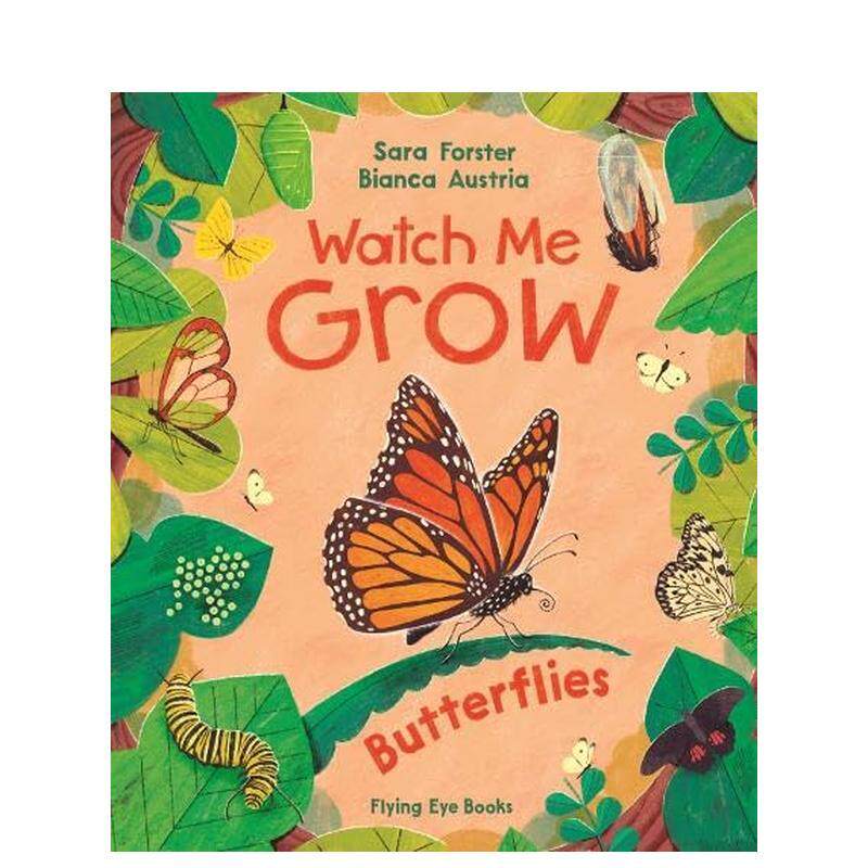 【预售】蝴蝶成长记(赠生命周期转盘互动教具) Watch Me Grow: Butterflies 双阶科普绘本 原版英文儿童绘本