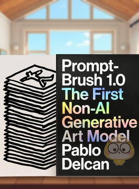 【现货】Prompt-Brush 1.0：首个非AI生成艺术模型 Prompt-Brush 1.0 原版英文艺术插画原画设定集 平面设计师Pablo Delcan
