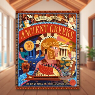 【现货】翻翻学历史：古希腊 多层翻翻页设计英文儿童趣味进口原版书精装Hide and Seek History: Ancient Greeks Jonny Marx著Ti