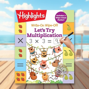 【预售】书写擦除让我们尝试乘法Write-On Wipe-Off Let's Try Multiplication英文儿童趣味6-9岁平装进口原版书Highlights Lear书