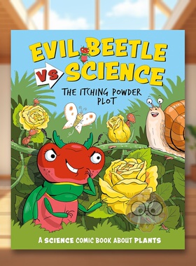 【现货】邪恶甲虫大战科学：发痒粉阴谋 Evil Beetle Versus Science: The Itching Powder Plot 原版英文儿童漫画进口书籍图书外