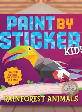 【预售】贴纸儿童画雨林动物Paint by Sticker Kids Rainforest Animals英文儿童趣味1-3岁平装进口原版书WORKMAN PUBLISHING Wo书