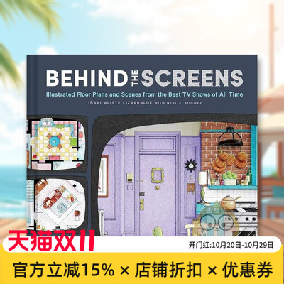 【预售】幕后：经典电视剧室内场景手绘图 Behind the Screens 原版英文生活进口书籍图书外版正版
