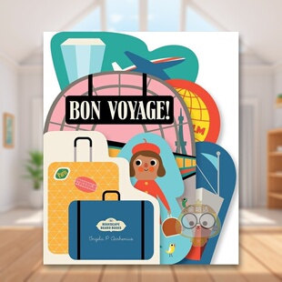 【预售】【纸板异形书】旅途愉快Bookscape Board Books Bon Voyage英文儿童趣味3-6岁纸板书Ingela P Arrhenius进口原版书Chroni