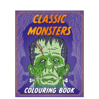 【预售】经典怪物涂色书 Classic Monsters Colouring Book 原版英文儿童趣味 黑暗奇幻创意礼物进口书籍图书外版正版
