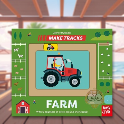 【预售】【滑轨机关书】农场英文儿童趣味进口原版外版书纸板书3岁-6岁【Make Tracks】FarmDyrNosy Crow UK书籍图书正版