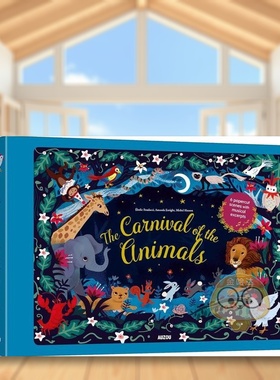 【预售】【有声立体书】动物嘉年华英文儿童趣味进口原版书精装【Paper Theatre】The Carnival of the Animals élodie Fond书籍