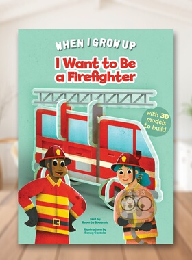 【预售】我的梦想职业：消防员立体拼砌书 I Want to be a Firefighter :Build Up Your Job 原版英文儿童绘本进口书籍图书外版正
