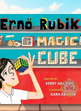 【预售】埃尔诺·鲁比克和他的魔方英文儿童绘本人物传记进口原版外版书精装3-6周岁Erno Rubik And His Magic CubeAradhyaPeach书