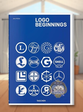 【预售】商标起源英文设计字体图案标志设计精装Logo Beginnings Jens Muller著TASCHEN出版原版进口书籍图书外版正版