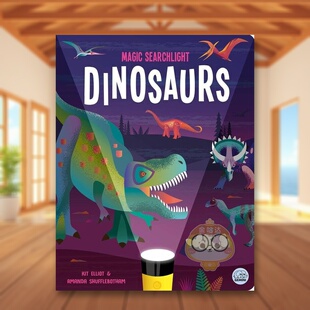 Elliot Ed书 恐龙Magic 6岁精装 进口原版 Dinosaurs英文儿童绘本动物生态环保3 魔法探照灯 Searchlight Gemini 书Kit 预售