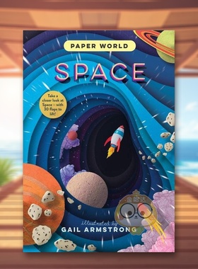 【现货】【翻翻书】纸上世界:宇宙英文儿童趣味进口原版书精装【Paper World】Space Ruth Symons著Templar Publishing出版书籍图