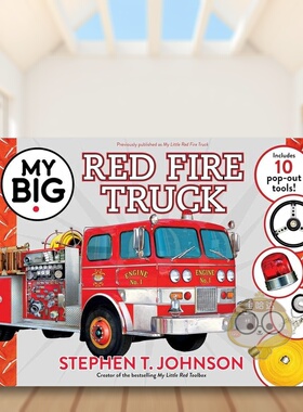 【预售】红色消防车(10个立体翻翻工具)英文儿童趣味进口原版外版书精装3-6周岁【My Big Books】My Big Red Fire TruckStephen书