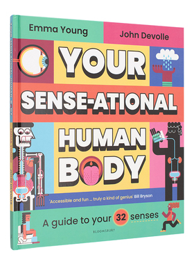 【现货】人体感官探索32种感觉系统Your SENSE-ational Human Body英文儿童绘本身体认知启蒙3-6岁精装Emma Young  John Devolle进