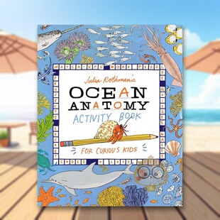 【预售】海洋解剖学活动书Julia Rothman's Ocean Anatomy Activity Book Match-Ups Word Puzzles Quizzes ...英文儿童趣味1-3岁