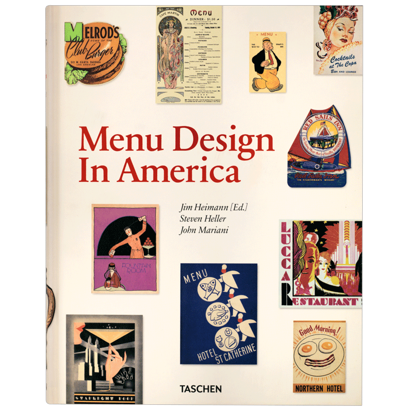 【现货】美国菜单设计 Menu Design In America 1850-1985 英文平面设计 英文印刷版式色彩设计 精装 进口原版书籍