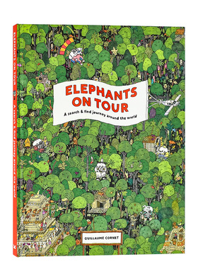 【现货】大象巡游：环游世界的寻找之旅 Elephants on Tour 英文原版儿童绘本6-9岁城市风景 法国插画家Guillaume Cornet