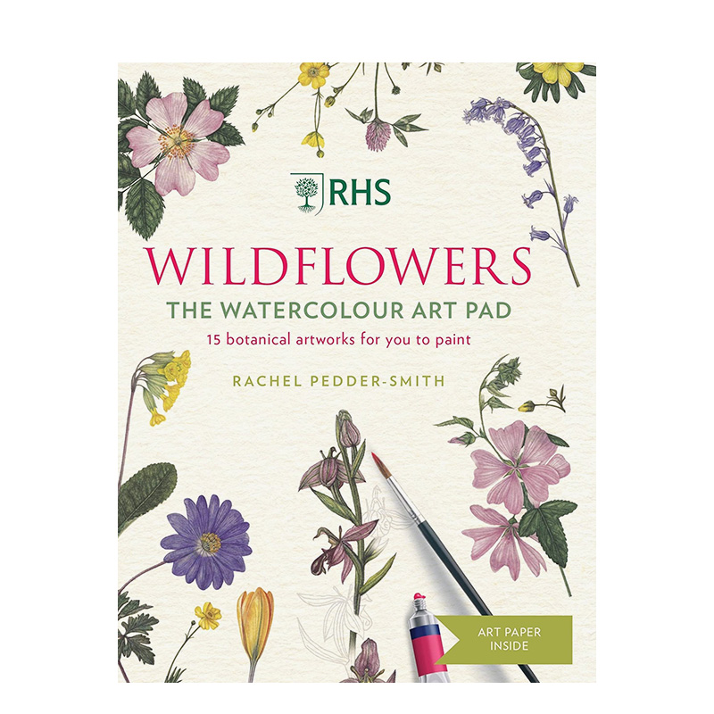 【预售】RHS野花水彩画垫 RHS Wildflowers Watercolour Art Pad 英文艺术技法原版图书外版进口书籍 Rachel Pedder-Smith