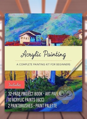 【现货】亚克力画新手入门全套装Acrylic Painting Kit英文艺术技法与入门赏析Editors of Chartwell BooksChartwell Books进口原