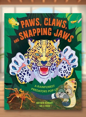 【预售】雨林捕食者立体书 立体书大师Matthew Reinhart英文儿童立体进口原版外版书精装3-6周岁Paws,Claws,and Snapping Jaws P书