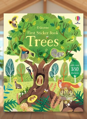 【预售】第一本贴纸书 树英文儿童趣味进口原版外版书平装3-6周岁First Sticker Book TreesJean ClaudeUsborne children’s boo书