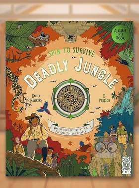 【现货】  【Spin to Survive】命运转盘：勇闯亚马孙 Deadly Jungle英文儿童绘本动物生态环保3-6岁精装Emily Hawkins; R. Fress