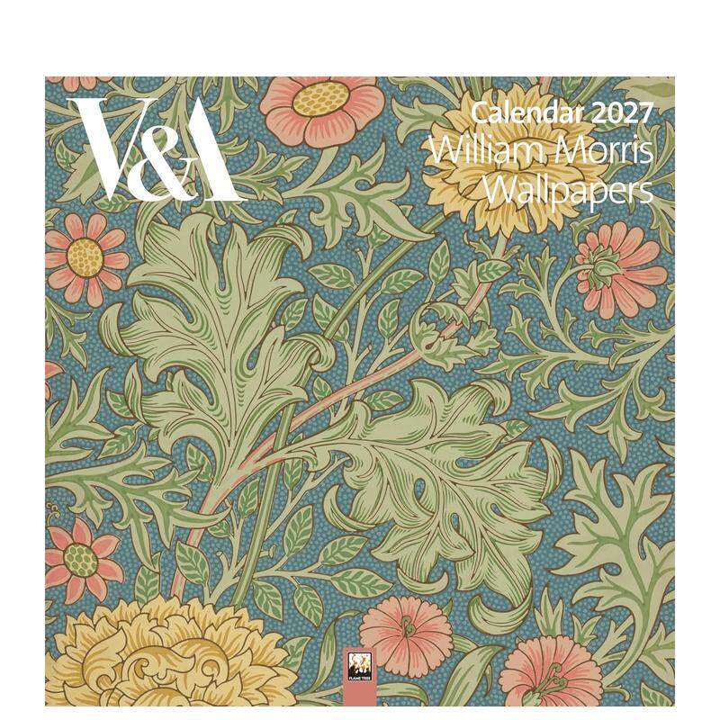 【预售】V&A：威廉·莫里斯壁纸 2027年挂历（艺术日历） V&A: William Morris Wallpapers Wall Calendar 英文进口原版日历文创周