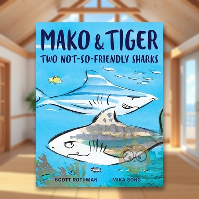 【现货】牧羊犬和老虎两条不那么友好的鲨鱼Mako and Tiger  Two Not-So-Friendly Sharks英文儿童绘本动物生态环保3-6岁精装Scot