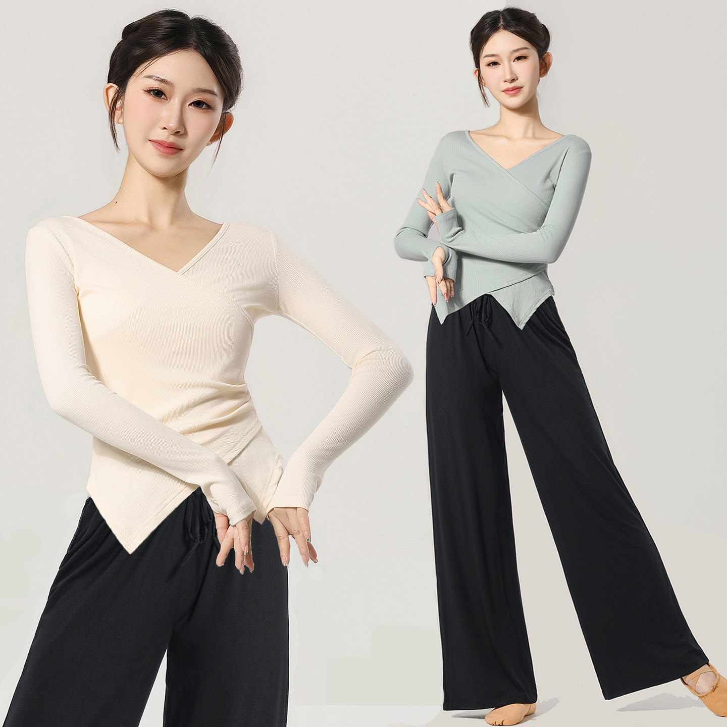 舞蹈练功服女套装古典舞跳舞服专业现代舞形体基训练服中国舞上衣图片