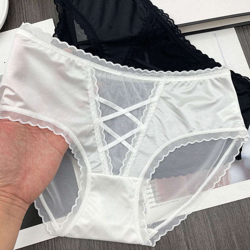 纯欲蕾丝内裤女性感镂空网纱透气纯棉抗菌档三角短裤有大码,女士内衣/男士内衣/家居服,女三角裤,淘宝优惠券,粉丝福利购,淘宝优惠卷