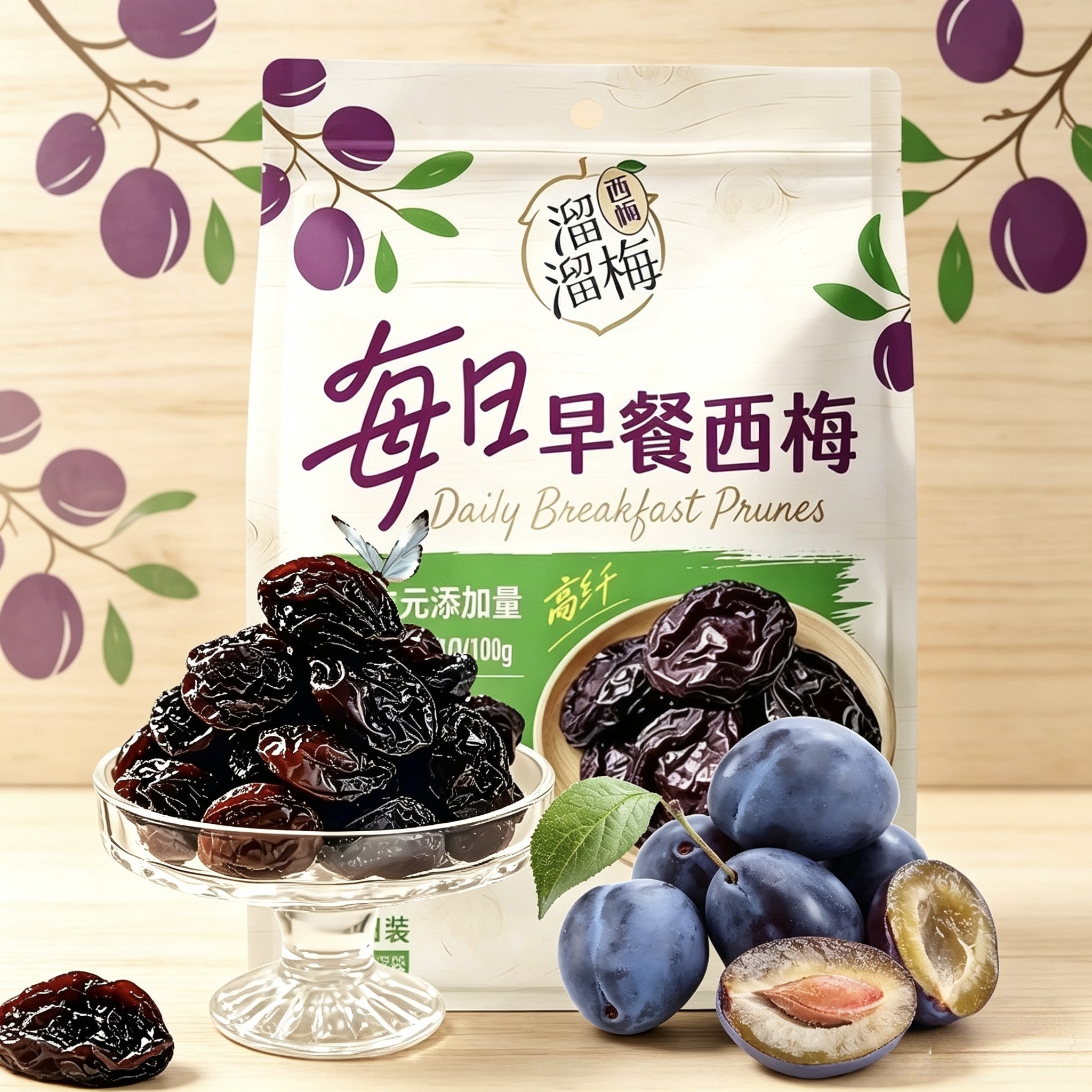 溜溜梅每日早餐西梅0添加无核西梅7日装210g新品果干果脯小零食
