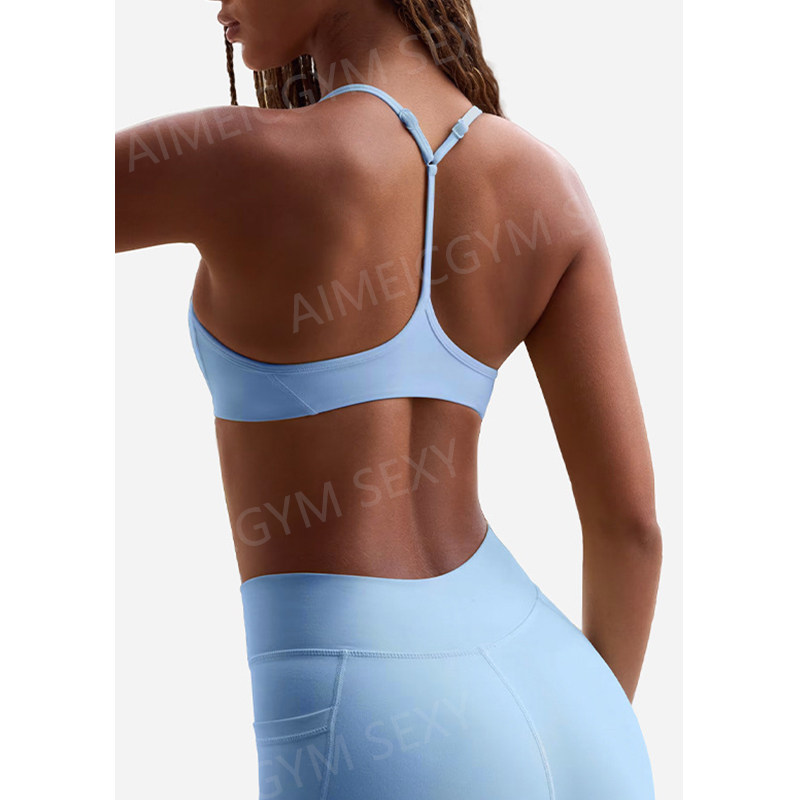AimeicGym Sexy欧美新款挂脖Y字型美背文胸可调节细肩带运动内衣