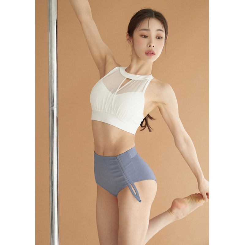 AimeicGym Sexy欧美性感网纱瑜伽钢管舞挂脖运动内衣女健身文胸