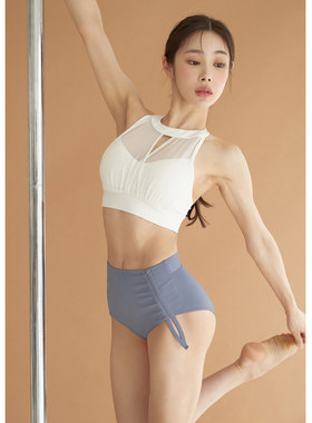 AimeicGym Sexy欧美性感网纱瑜伽钢管舞挂脖运动内衣女健身文胸