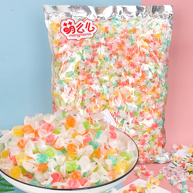 圣诞节莹白磨砂水果糖混合果味糖果高颜值休闲零食招待客户糖果